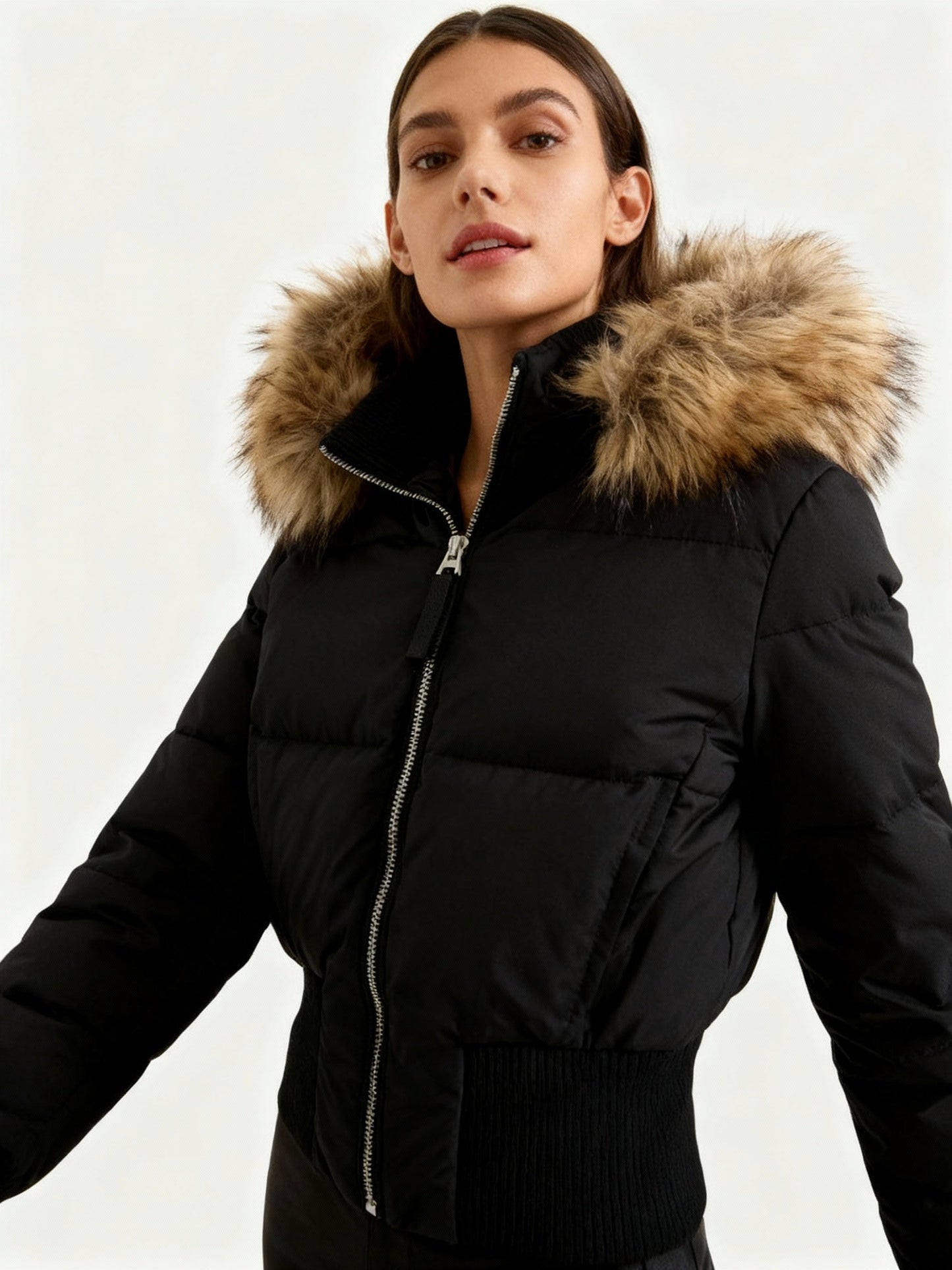 Street-wave Women's Quilted Winter Jacket Warm Lightweight With Removable Hood For Cold Weather Chic Style