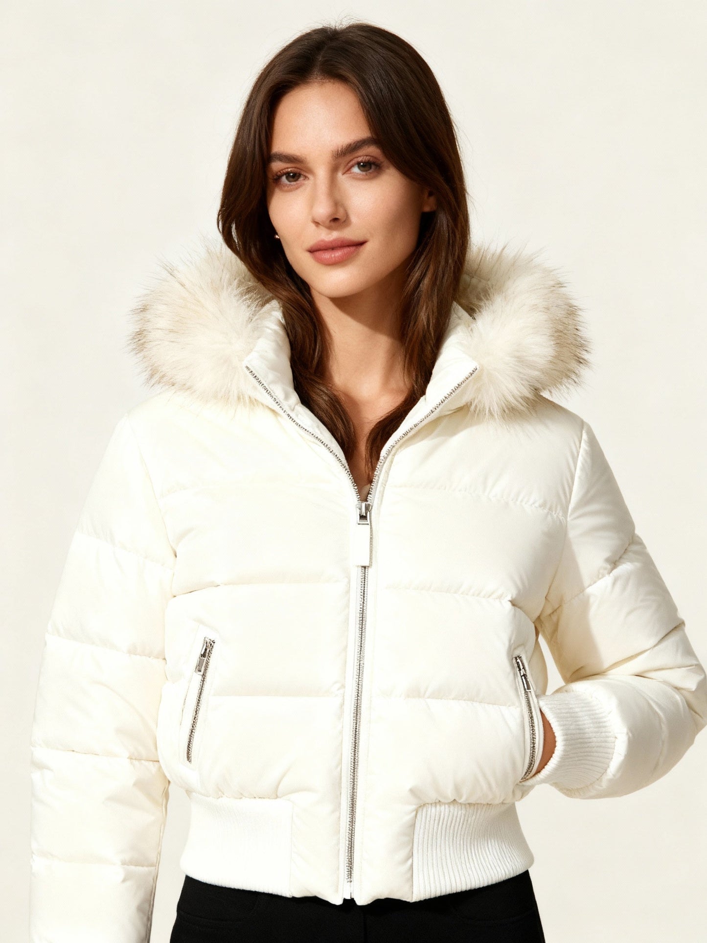 Street-wave Women's Quilted Winter Jacket Warm Lightweight With Removable Hood For Cold Weather Chic Style