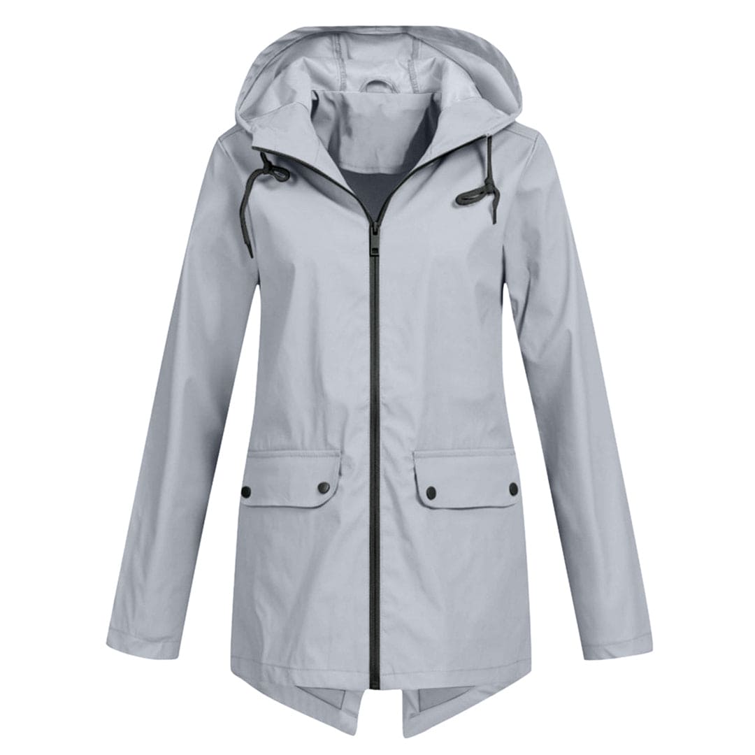 Street Wave Hooded Waterproof Rain Jacket For Urban Commuters With Adjustable Hood