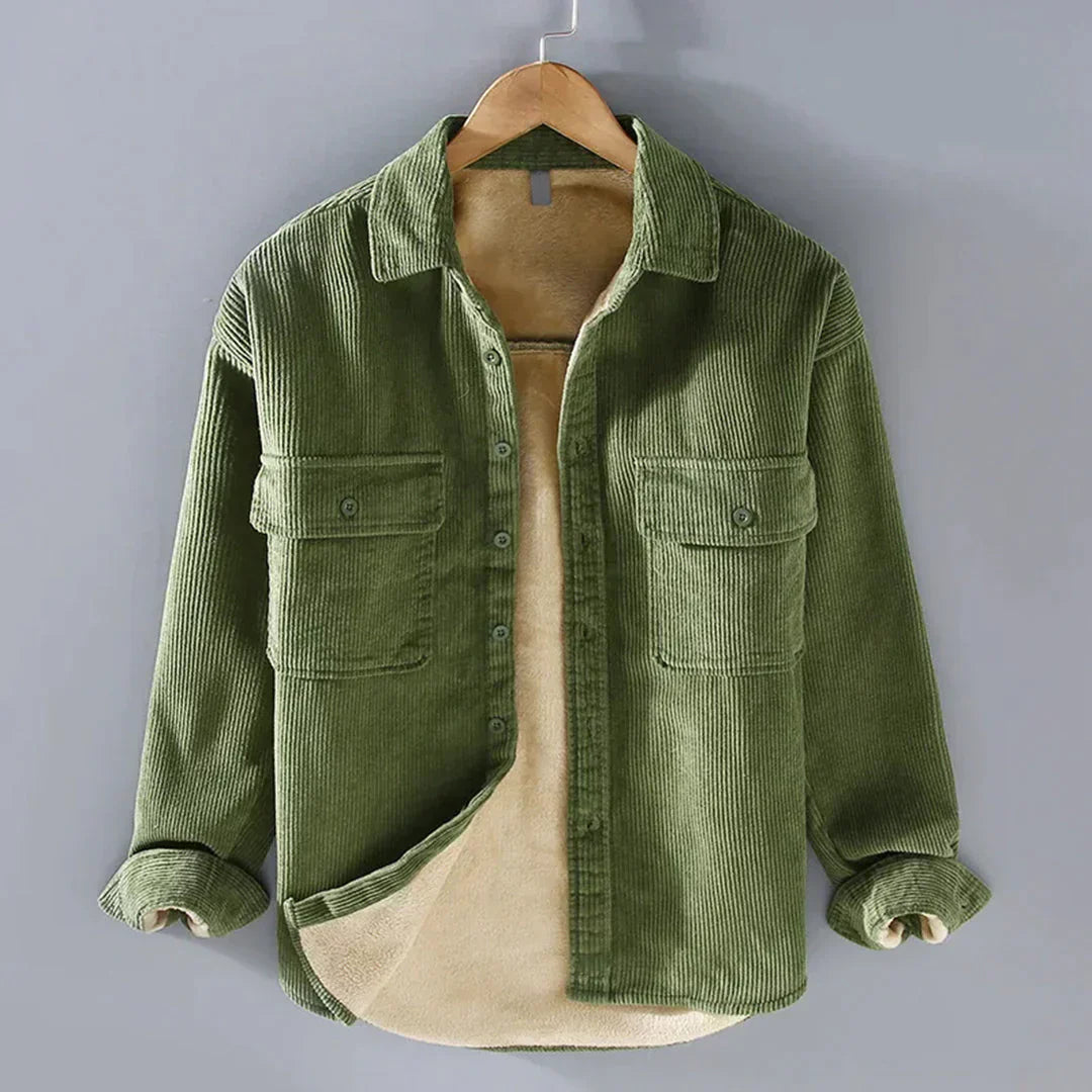 Street Wave Corduroy Casual Shirt For Men Comfortable Fit Everyday Fashion Trendy Wear
