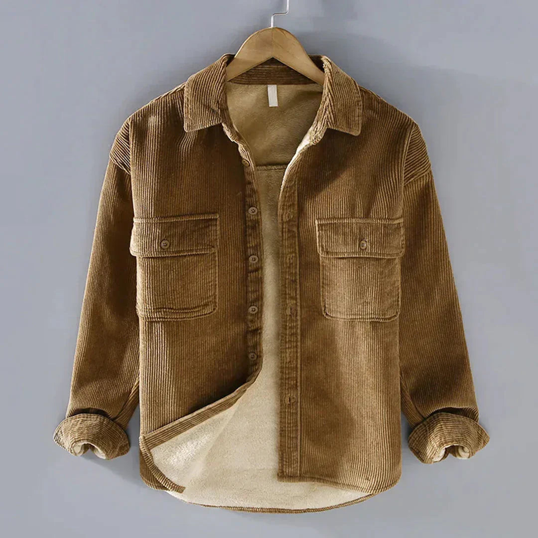 Street Wave Corduroy Casual Shirt For Men Comfortable Fit Everyday Fashion Trendy Wear