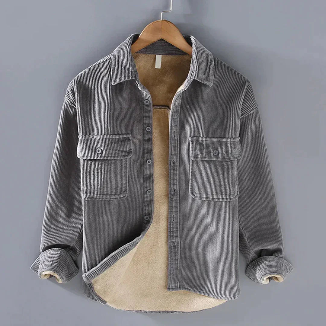 Street Wave Corduroy Casual Shirt For Men Comfortable Fit Everyday Fashion Trendy Wear