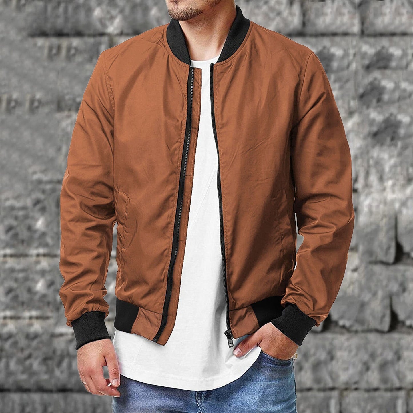 Street-wave Casual Men's Jacket Breathable Lightweight Versatile Bomber For Style Conscious Men