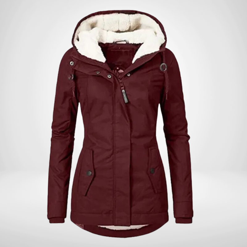 Nordisk-Flair Women's Hooded Waterproof Rain Jacket With Fleece Lining