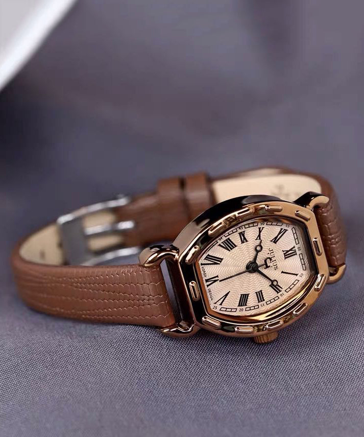Montre tendance en alliage de cuir et verre trempé patchwork - Street-Wave