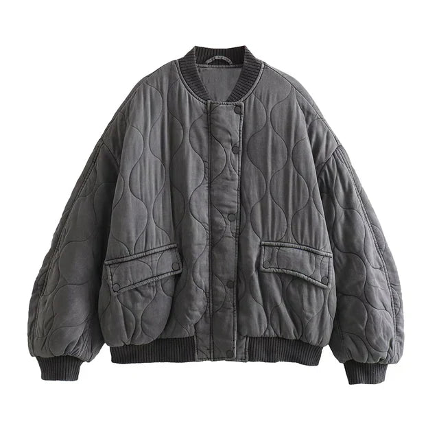 Alice Cotton Bomber Jacket By Street Wave Relaxed Fit Comfort With Quilted Design For Casual Women