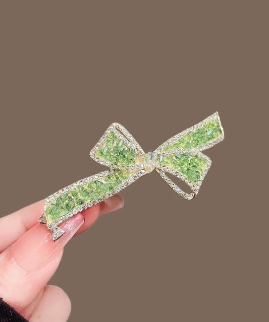 Épingle à cheveux tendance en alliage vert avec cristal de zircon - Street-Wave