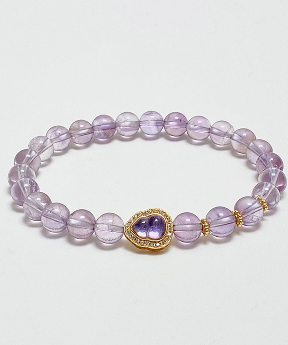 Bracelet chaîne en calebasse en alliage violet et cristal de zircon - Street-Wave