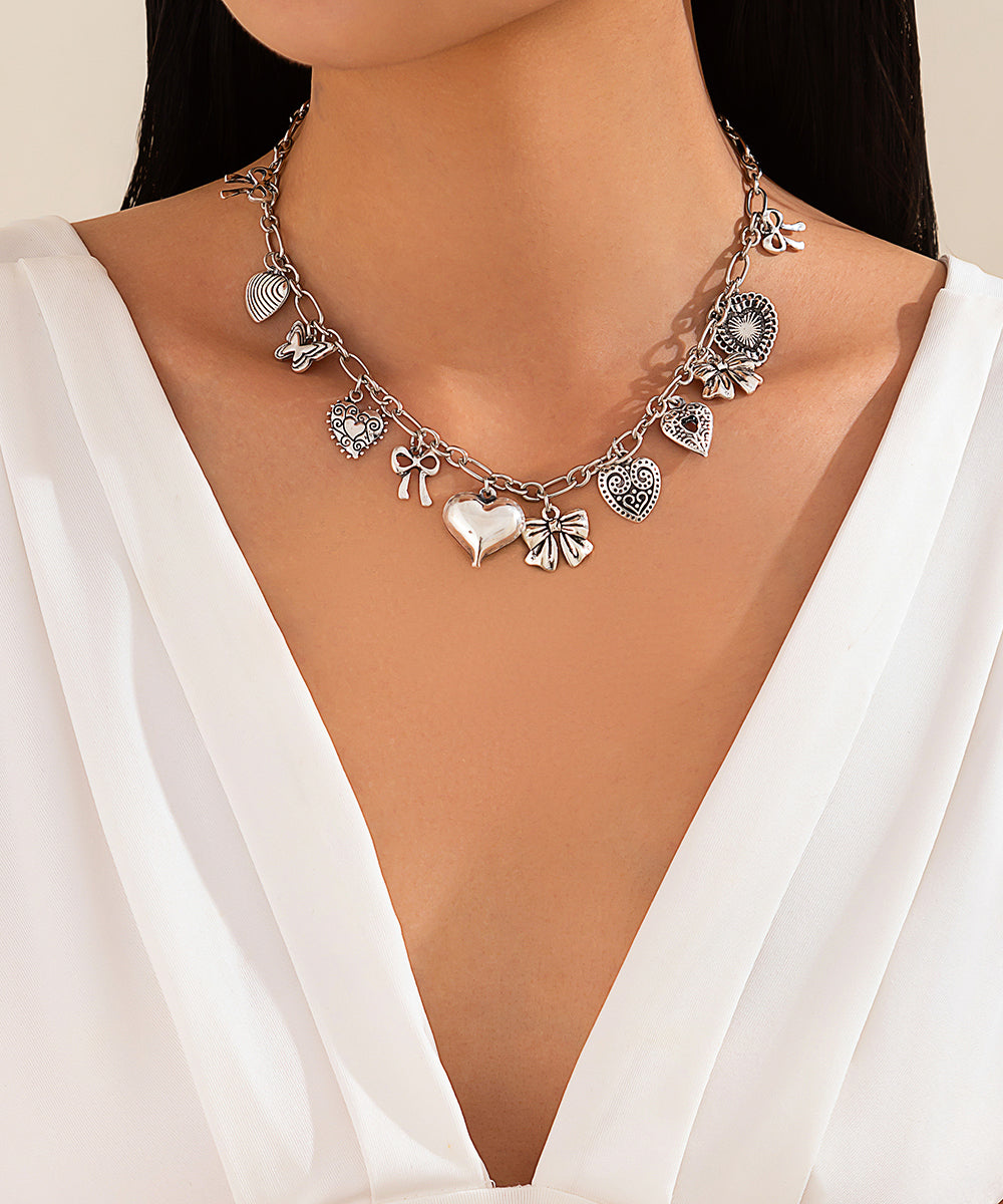 Collier pendentif asymétrique en argent sterling et soie tendance - Street-Wave