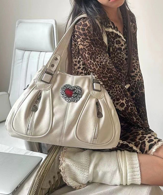Sacs à bandoulière en similicuir blanc tendance avec poches - Street-Wave