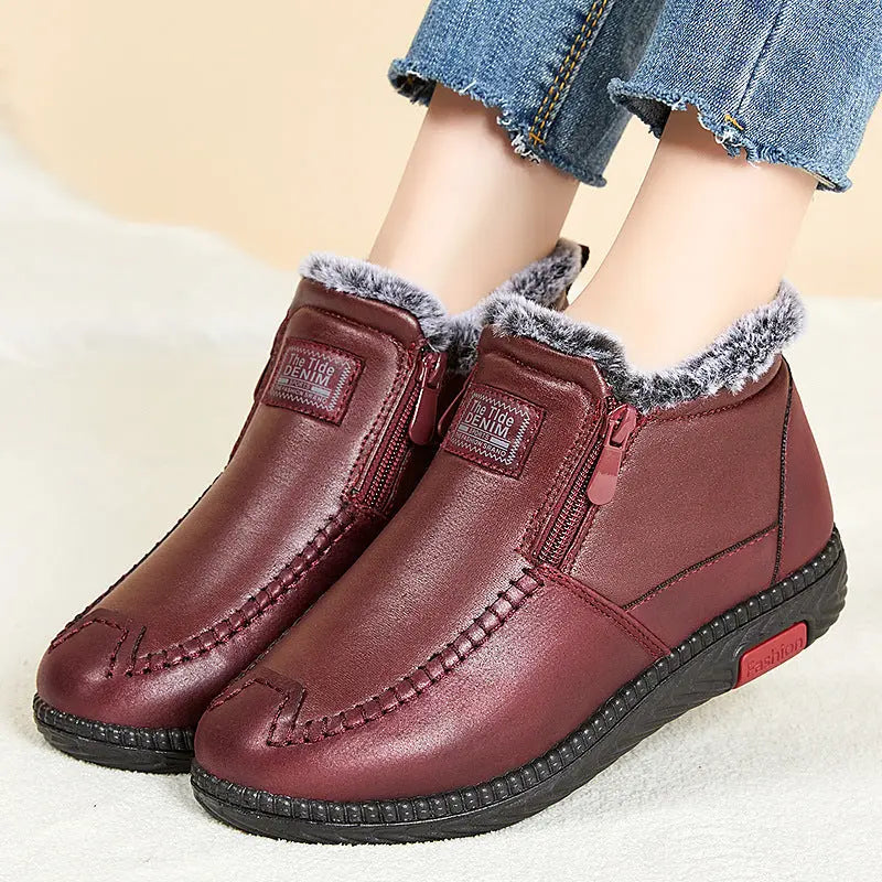 Street-Wave Faux Fur Ankle Boots For Women Warm And Cozy