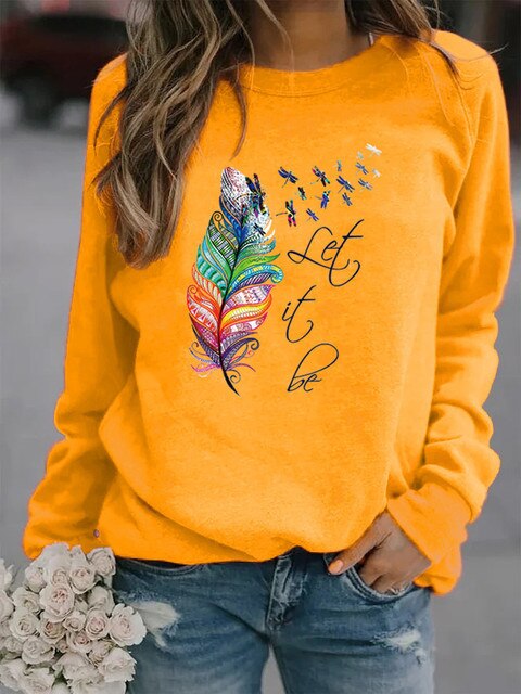 Street-Wave Printed Winter Pullover For Women, Cozy Relaxed Fit Knit Sweater, Warm Everyday Wear