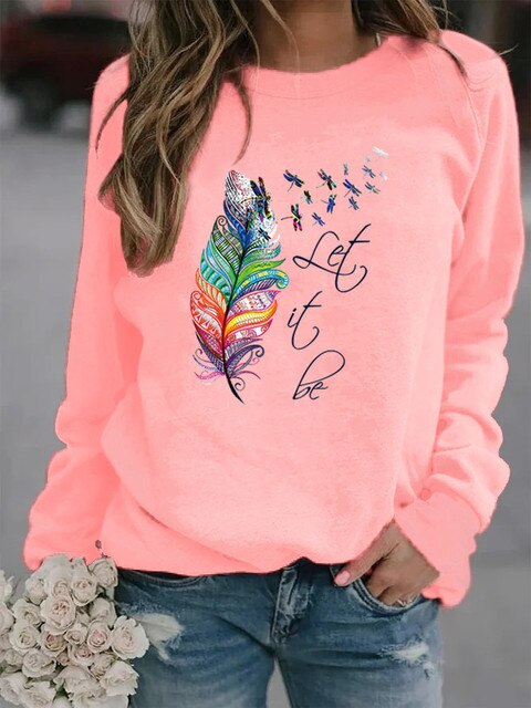 Street-Wave Printed Winter Pullover For Women, Cozy Relaxed Fit Knit Sweater, Warm Everyday Wear
