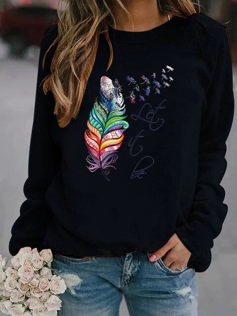 Street-Wave Printed Winter Pullover For Women, Cozy Relaxed Fit Knit Sweater, Warm Everyday Wear