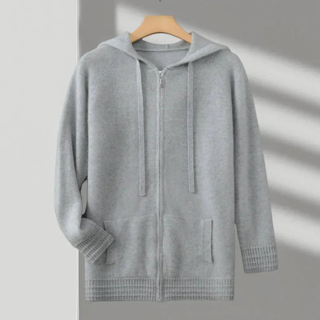 Waylynn Merino Wool Full Zip Sweater For Unisex Everyday Comfort