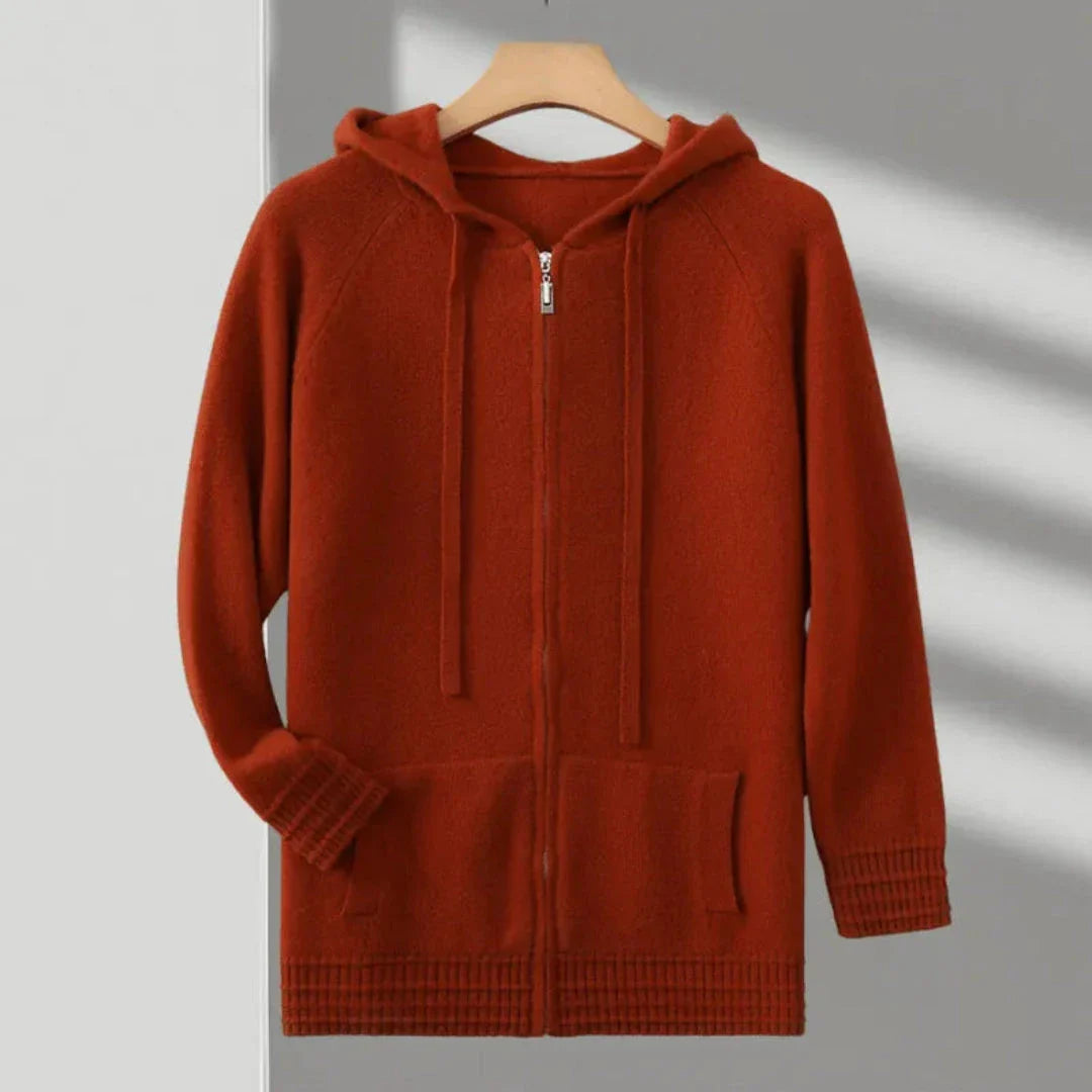 Waylynn Merino Wool Full Zip Sweater For Unisex Everyday Comfort