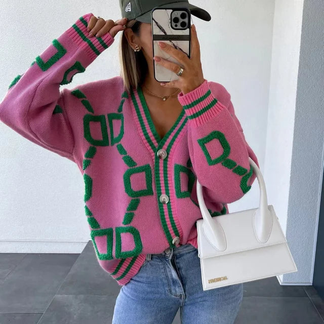Street-Wave Button Front Knit Cardigan Sweater For Modern Women Cozy Warmth And Everyday Style