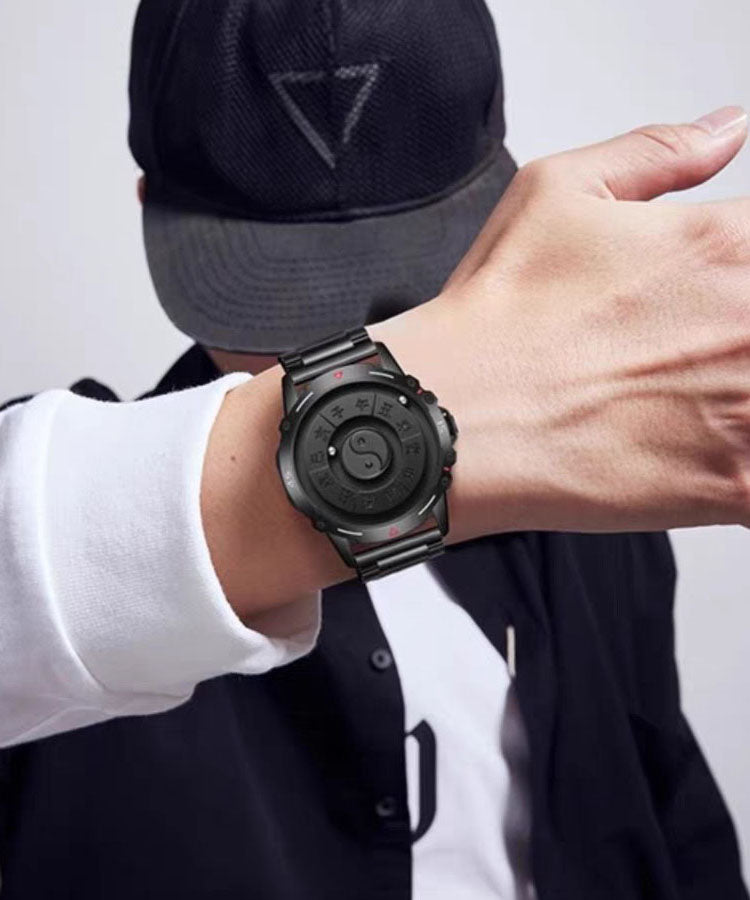 Montres étanches à mouvement à quartz en acier inoxydable noir de qualité - Street-Wave