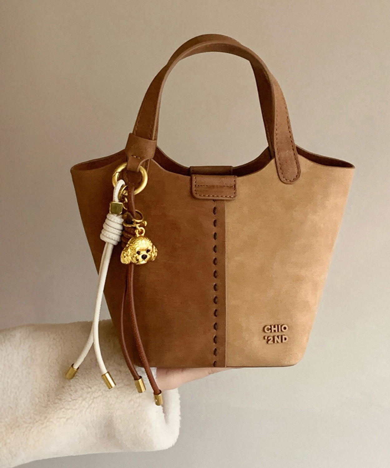 Sac fourre-tout en similicuir patchwork marron fin - Street-Wave