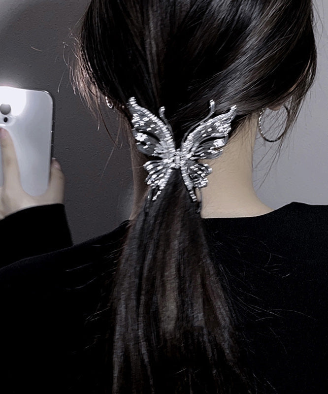Épingle à cheveux papillon requin en métal fin et zircon - Street-Wave