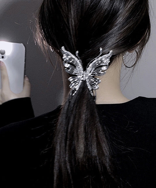 Épingle à cheveux papillon requin en métal fin et zircon - Street-Wave