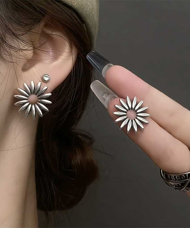 Boucles d'oreilles à tige en alliage de cuivre et soie fine marguerite - Street-Wave