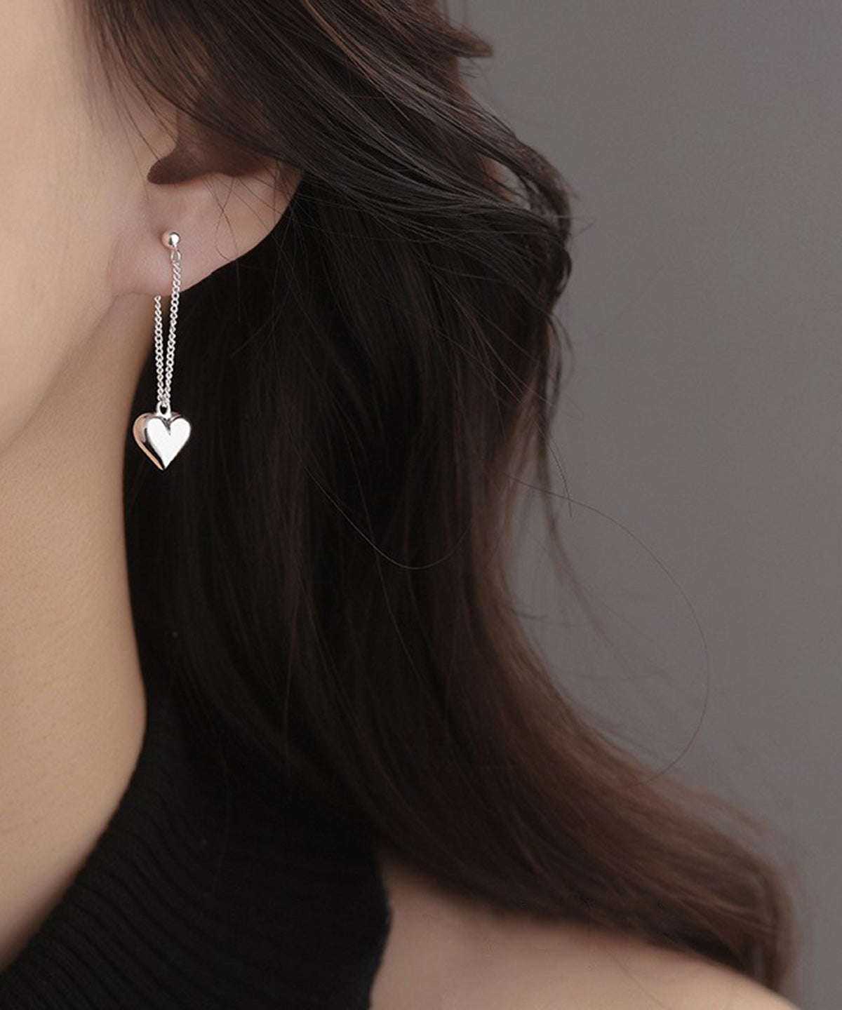 Boucles d'oreilles pendantes à pampilles Love en acier inoxydable et soie fine - Street-Wave