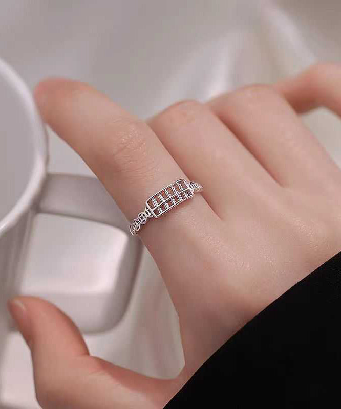 Bagues en argent sterling avec motif boulier ajouré en soie fine - Street-Wave