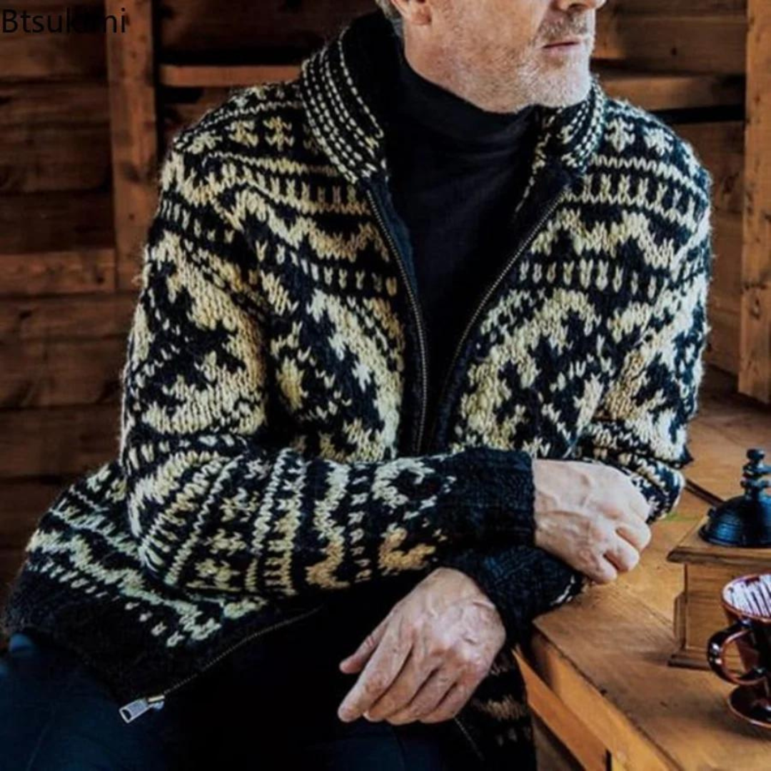 Street-wave Mens Wool Knit Sweater For Warmth And Stylish Comfort In Cold Weather