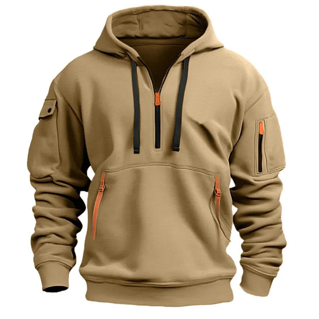 Jayden Mens Long Sleeve Utility Pocket Hoodie With Multiple Pockets Street Wave