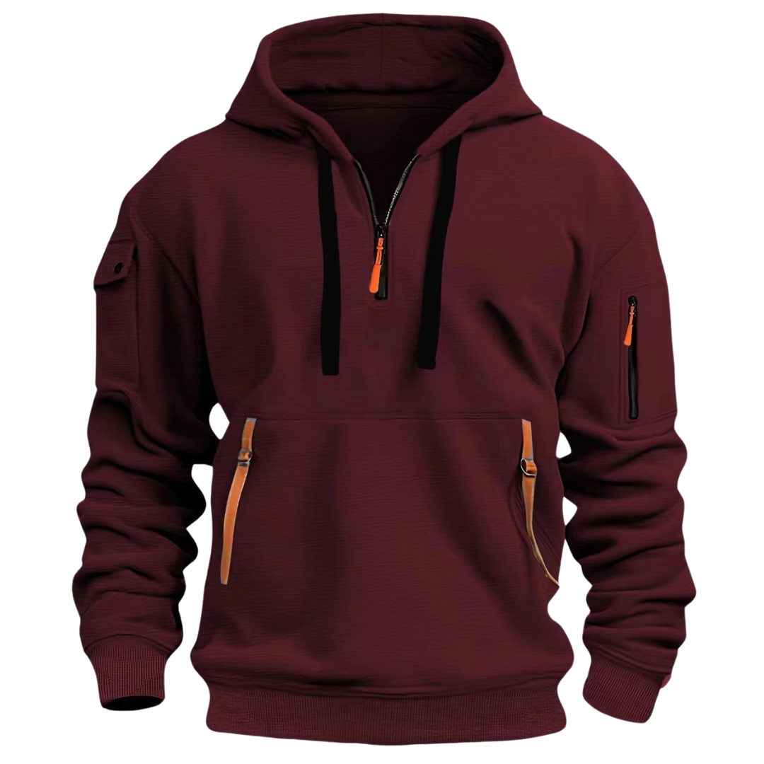 Jayden Mens Long Sleeve Utility Pocket Hoodie With Multiple Pockets Street Wave