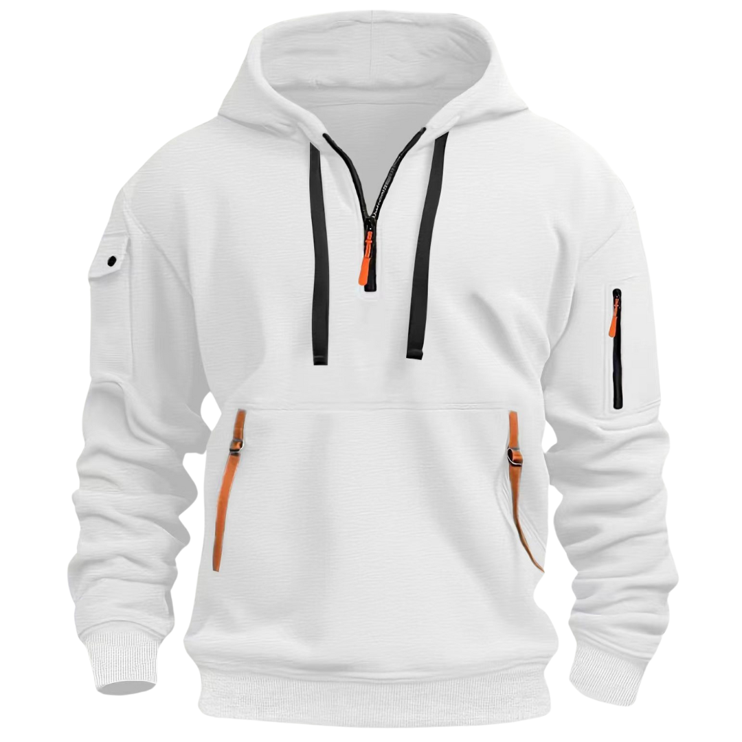 Jayden Mens Long Sleeve Utility Pocket Hoodie With Multiple Pockets Street Wave