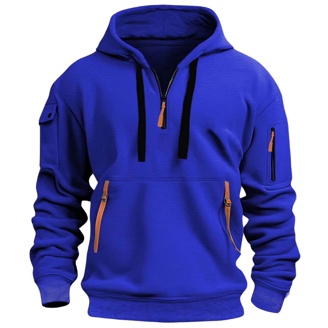 Jayden Mens Long Sleeve Utility Pocket Hoodie With Multiple Pockets Street Wave