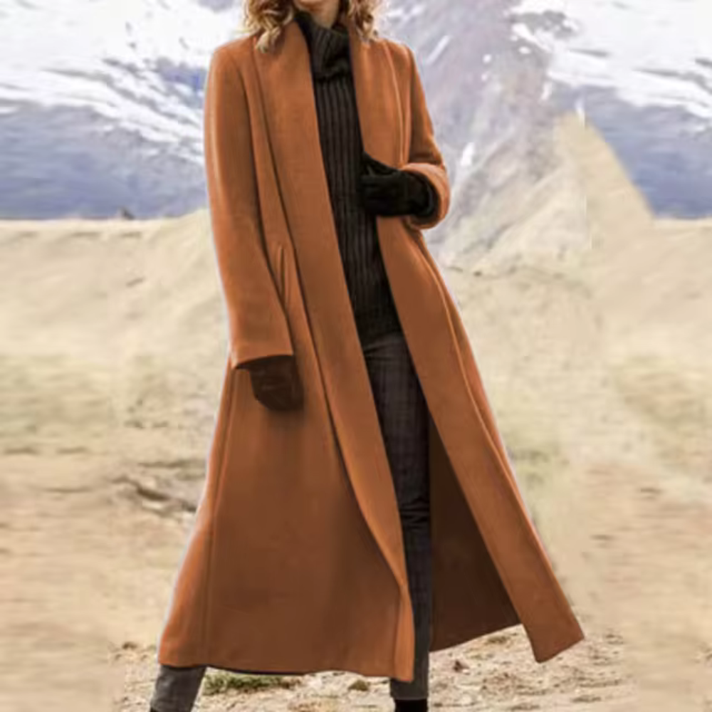 Street-wave Womens Wool Coat Long Overcoat For Women Effortless Chic Comfort Warmth