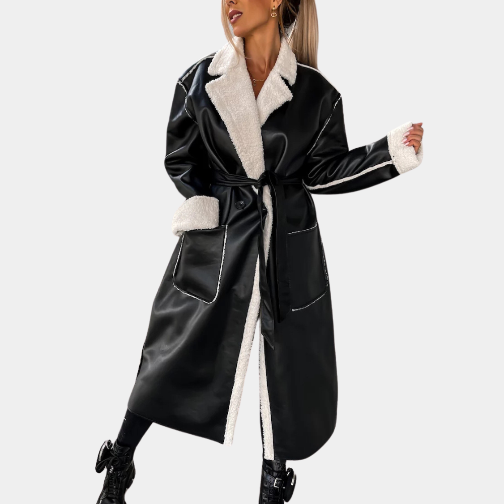 Street-wave Women's Shearling-Lined Winter Coat - Warm Chic Style For Fashion-Forward Women