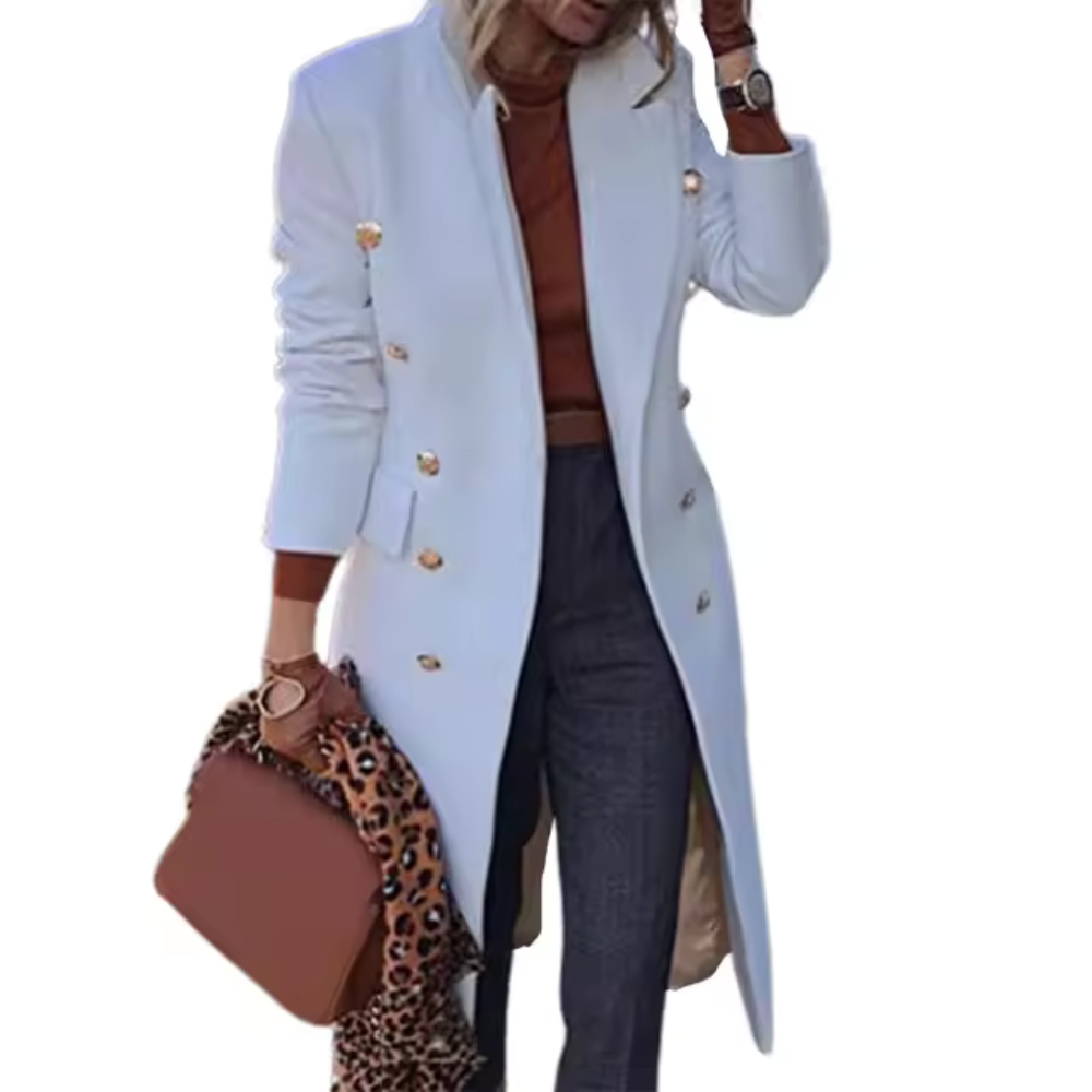 Street-Wave Pink Double-Breasted Coat For Women - Elegant, Comfortable, Durable Outerwear