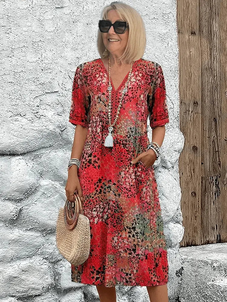 Street Wave Floral Midi Dress For Women Breezy Effortless Elegance