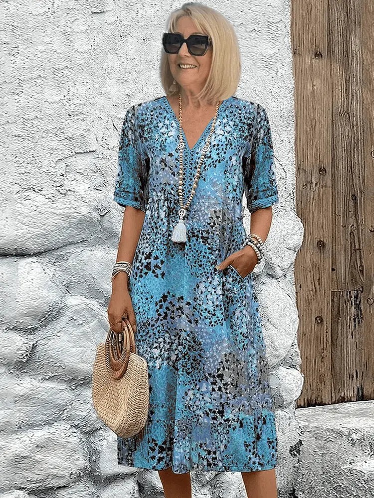 Street Wave Floral Midi Dress For Women Breezy Effortless Elegance