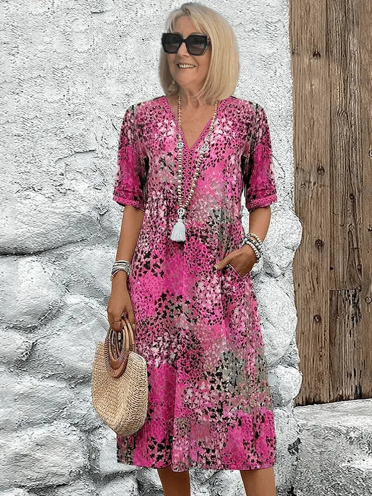 Street Wave Floral Midi Dress For Women Breezy Effortless Elegance