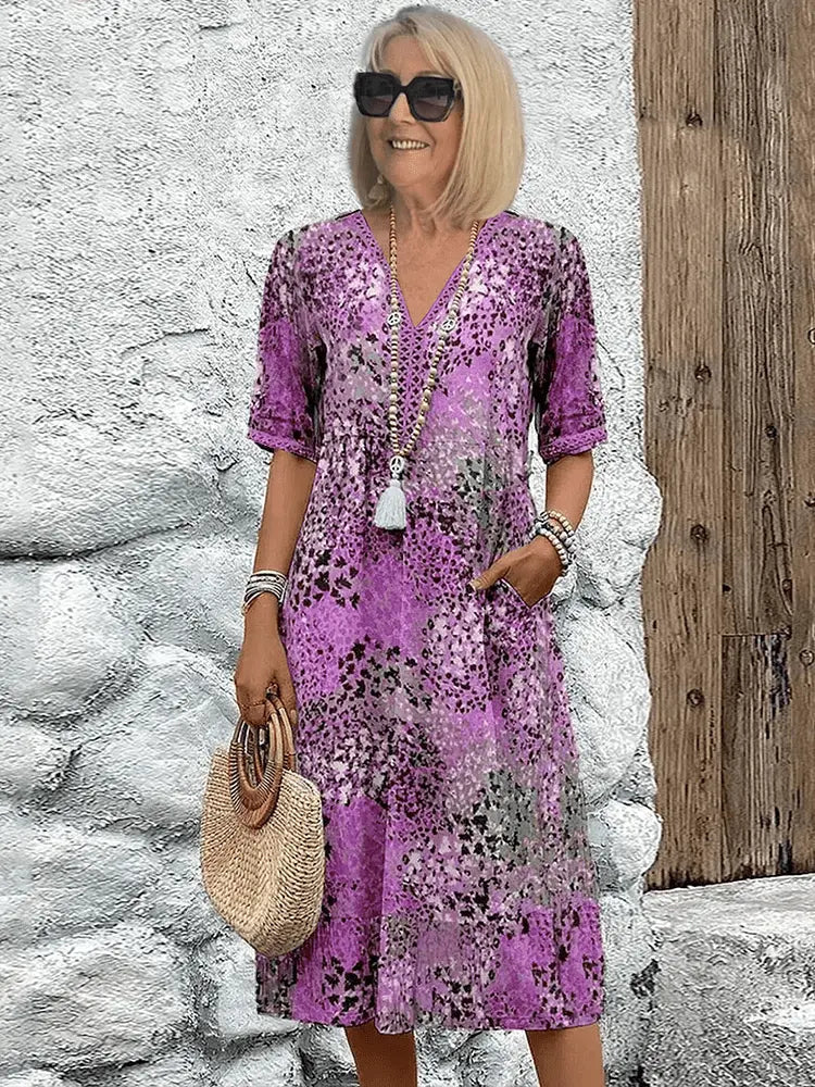 Street Wave Floral Midi Dress For Women Breezy Effortless Elegance