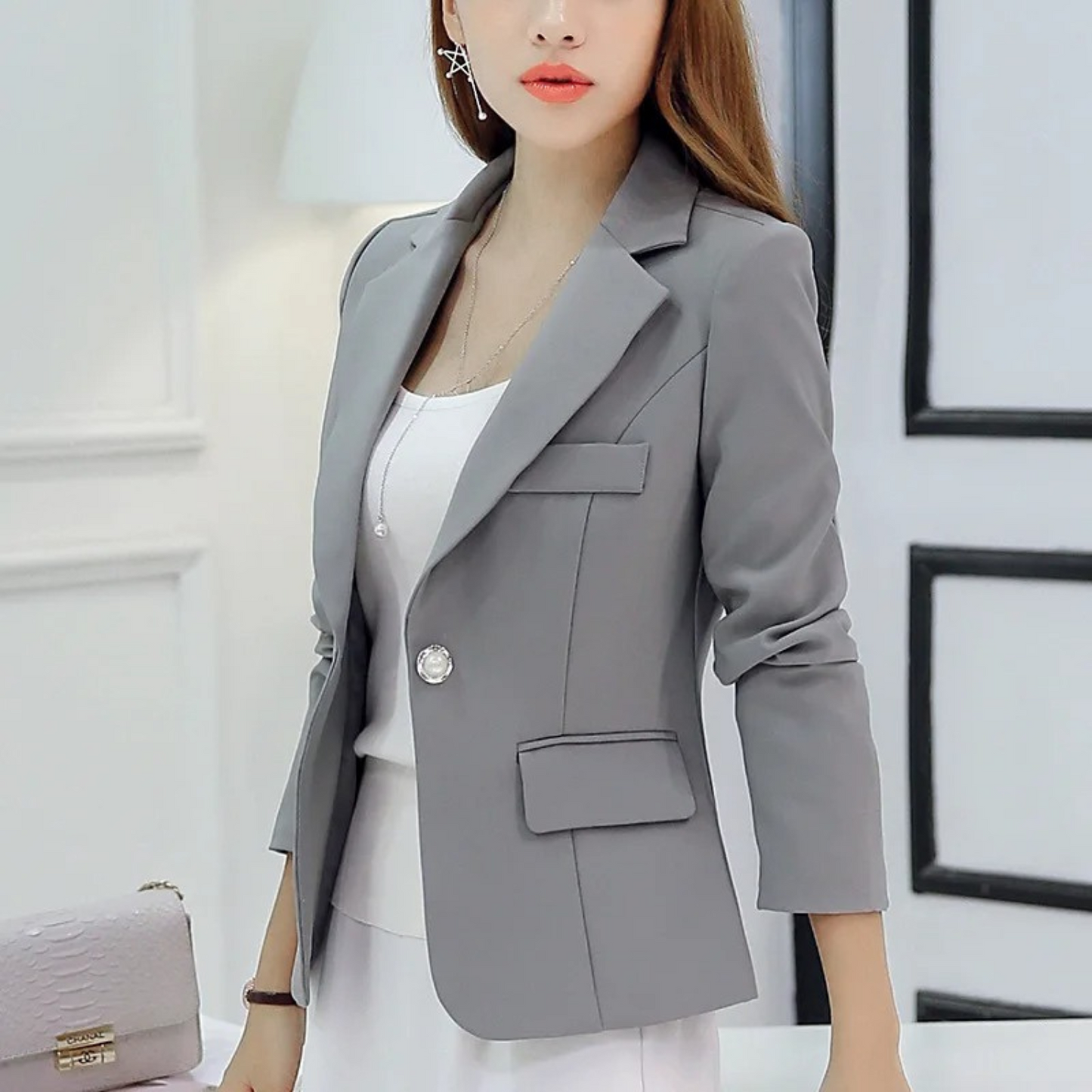 Street-wave Sophia Slim Fit Blazer With Pockets For Professional Women Office Wear