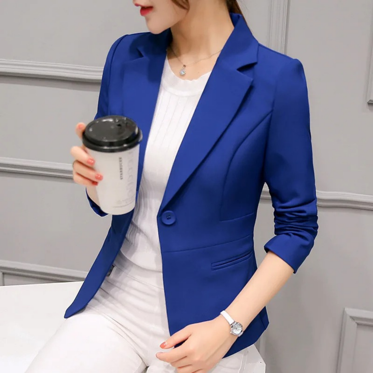 Street-wave Sophia Slim Fit Blazer With Pockets For Professional Women Office Wear
