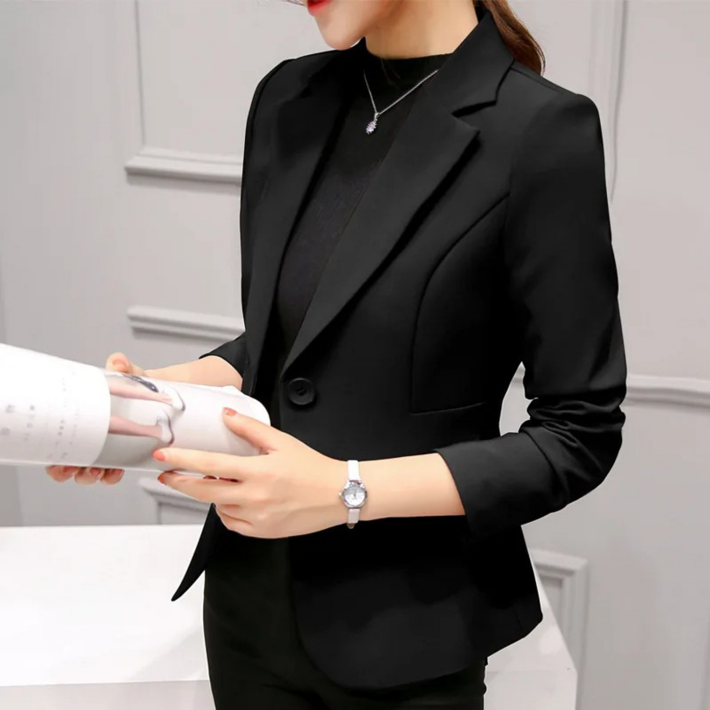 Street-wave Sophia Slim Fit Blazer With Pockets For Professional Women Office Wear