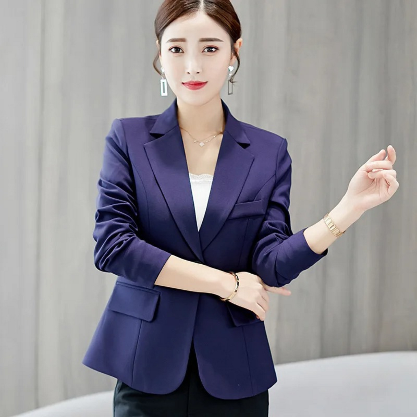 Street-wave Sophia Slim Fit Blazer With Pockets For Professional Women Office Wear