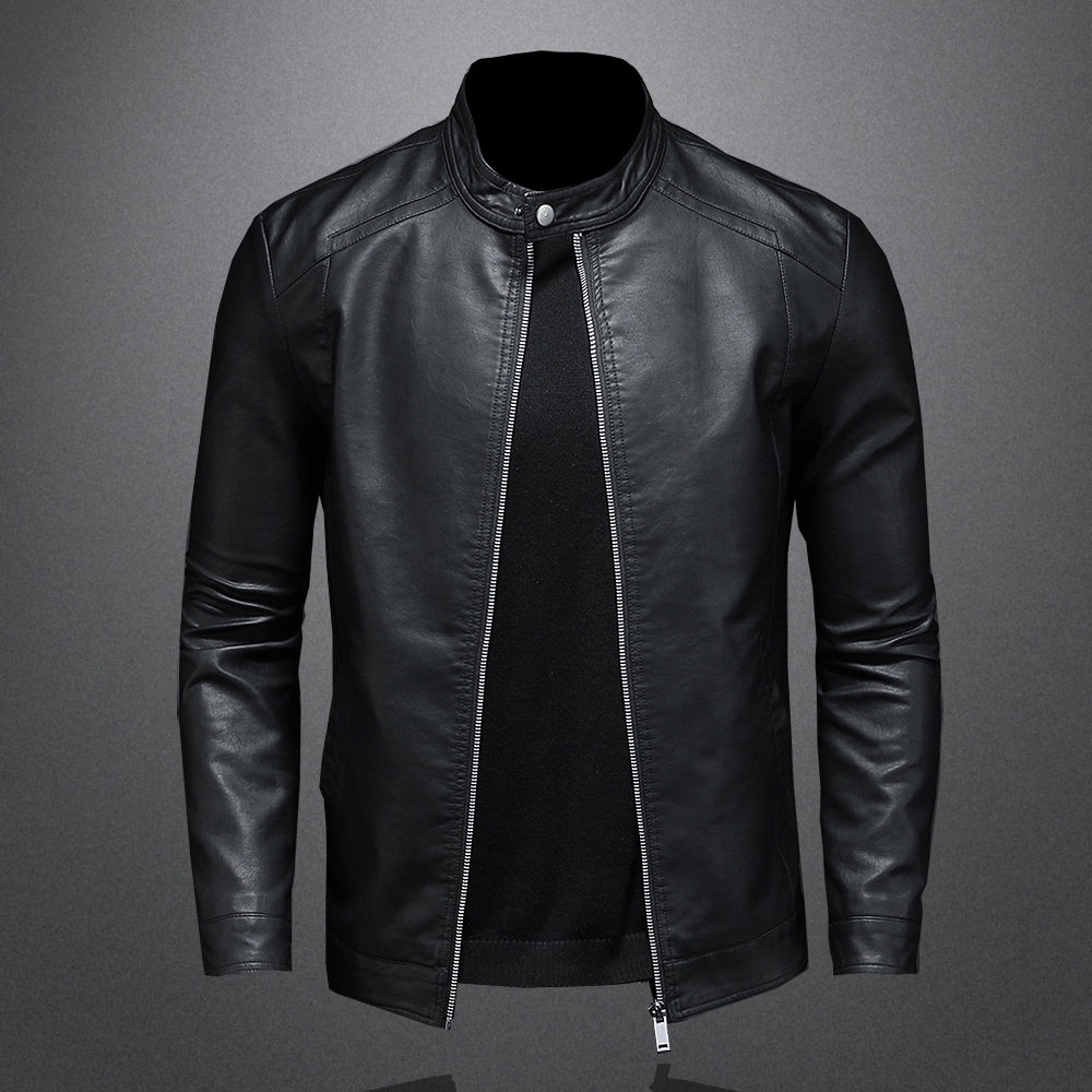 Street-wave Anthony Leather Motorcycle Jacket Slim Fit For Men Classic Durable Comfort
