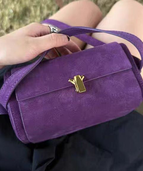 Sac bandoulière polyvalent en daim violet français - Street-Wave