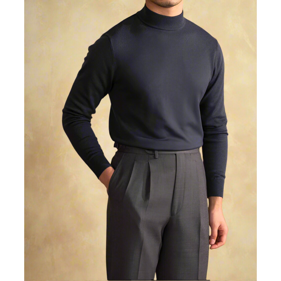 Streetwave Mens Wool Turtleneck Sweater Premium Quality Warmth Timeless Elegance For Office And Casual