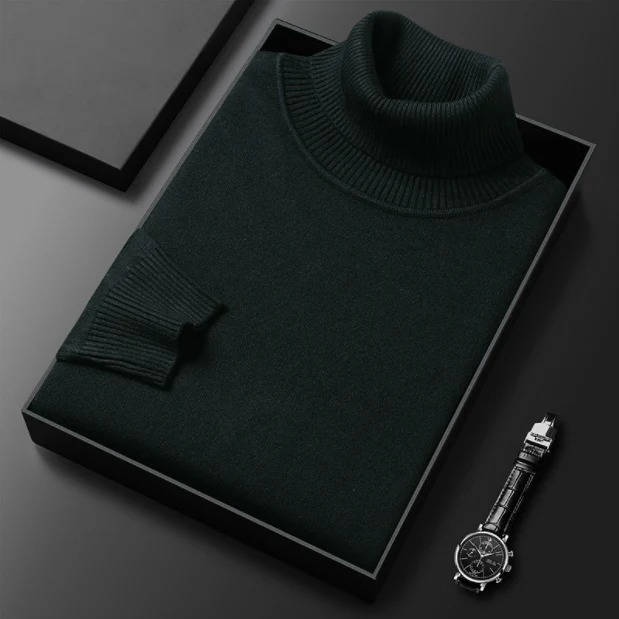 Men's Premium Turtleneck Sweater By Street-Wave Versatile Knit For Sharp Casual Winter Style