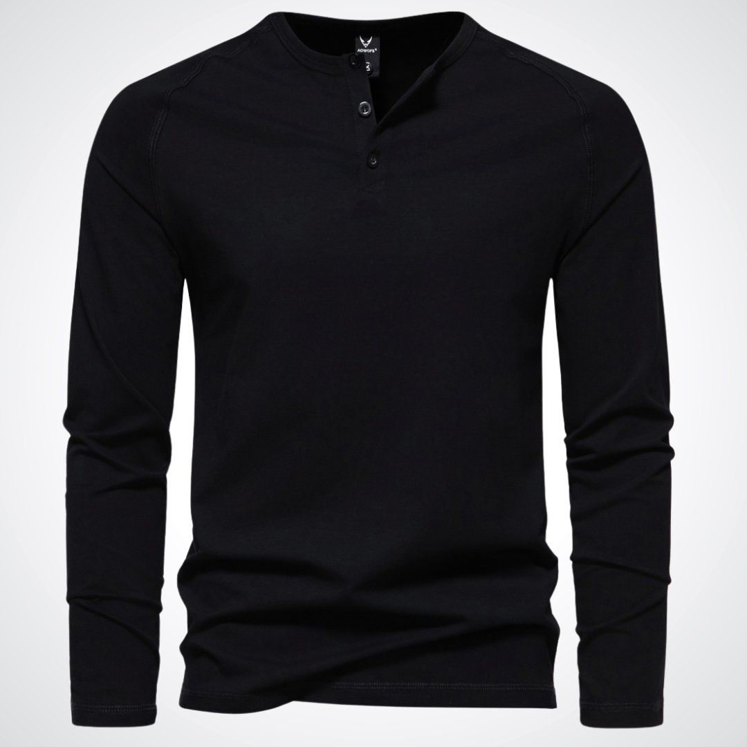 Streetwave Men's Henley Sweater Long Sleeve With Innovative Comfort Tech For Casual Everyday Wear