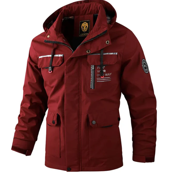 Street-wave Waterproof Winter Jacket For Men, All Weather Protection, Durable Outdoor Gear